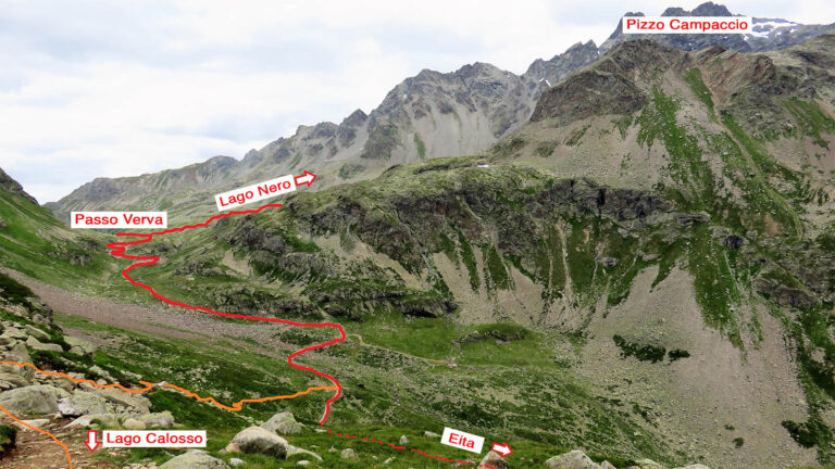 la salita al Passo Verva e ai laghi Nero e Calosso