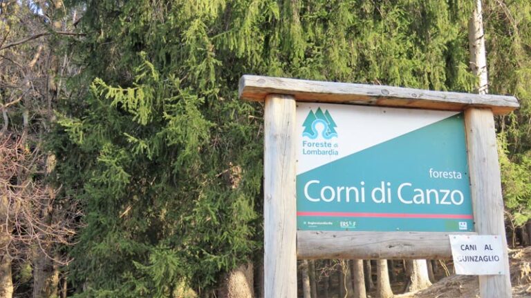 Cartello della foresta dei Corni di Canzo