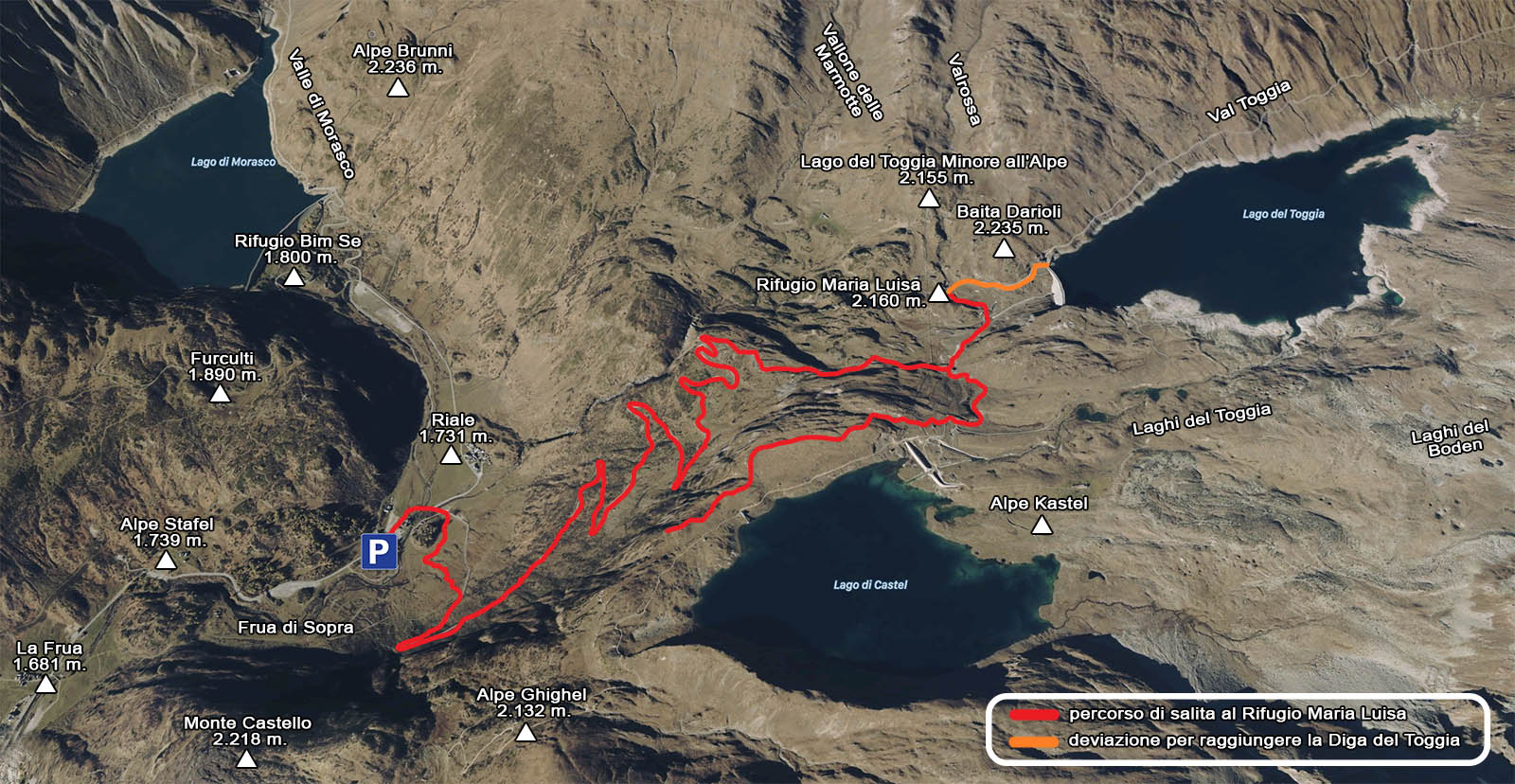 mappa percorso rifugio maria luisa