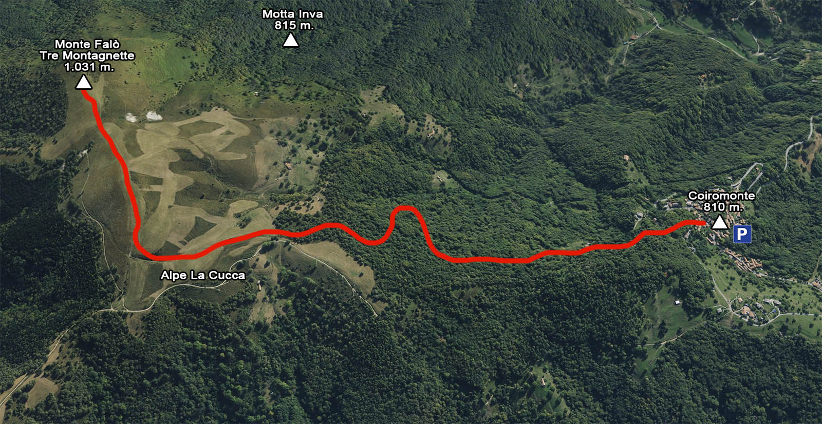 mappa monte falo tre montagnette