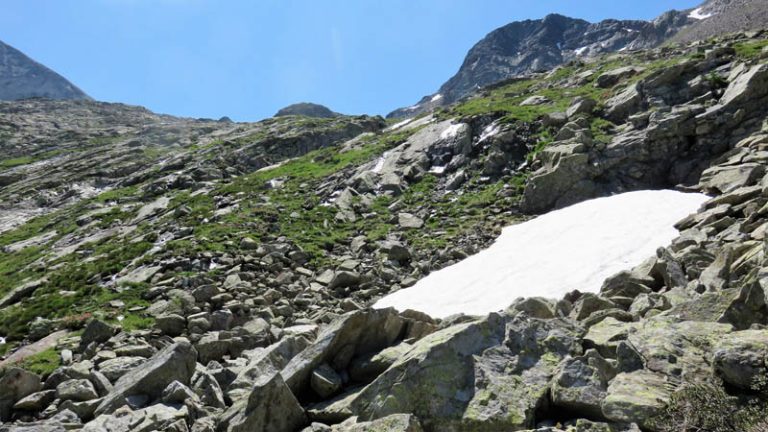 inizio del pendio roccioso