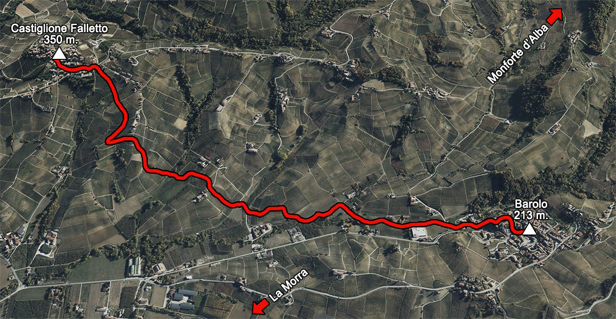 mappa sentiero 303 barolo - castiglione falletto - barolo