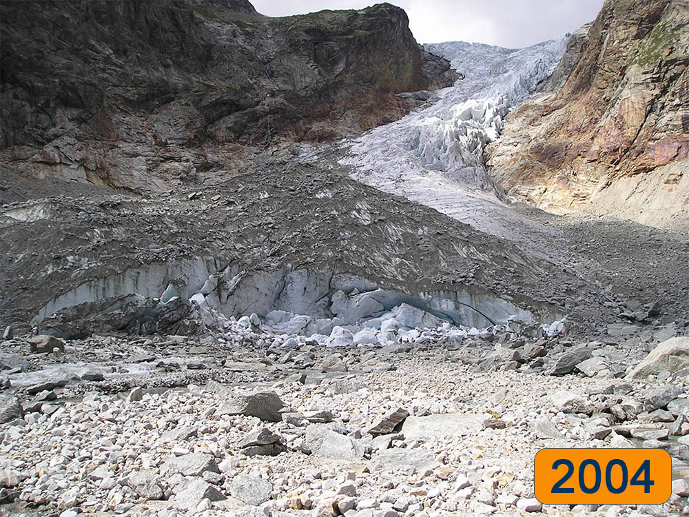 ghiacciaio Prè de Bar anno 2004