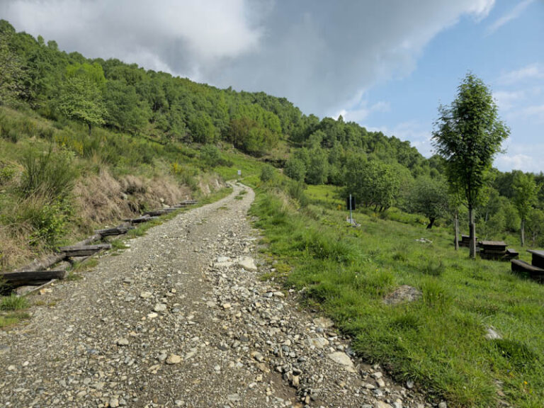 strada poderale verso il Rifugio La Canua